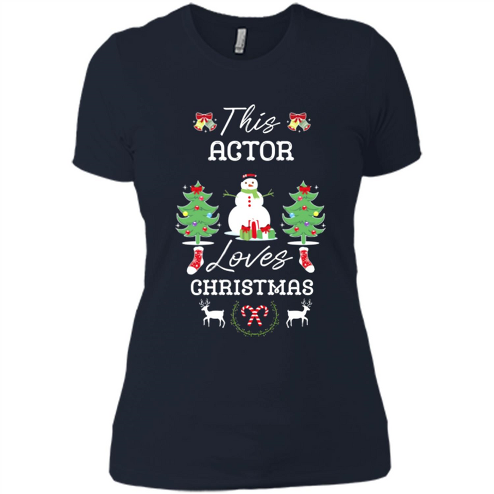 This Actor Loves Christmas Tree Shirt with Snowman