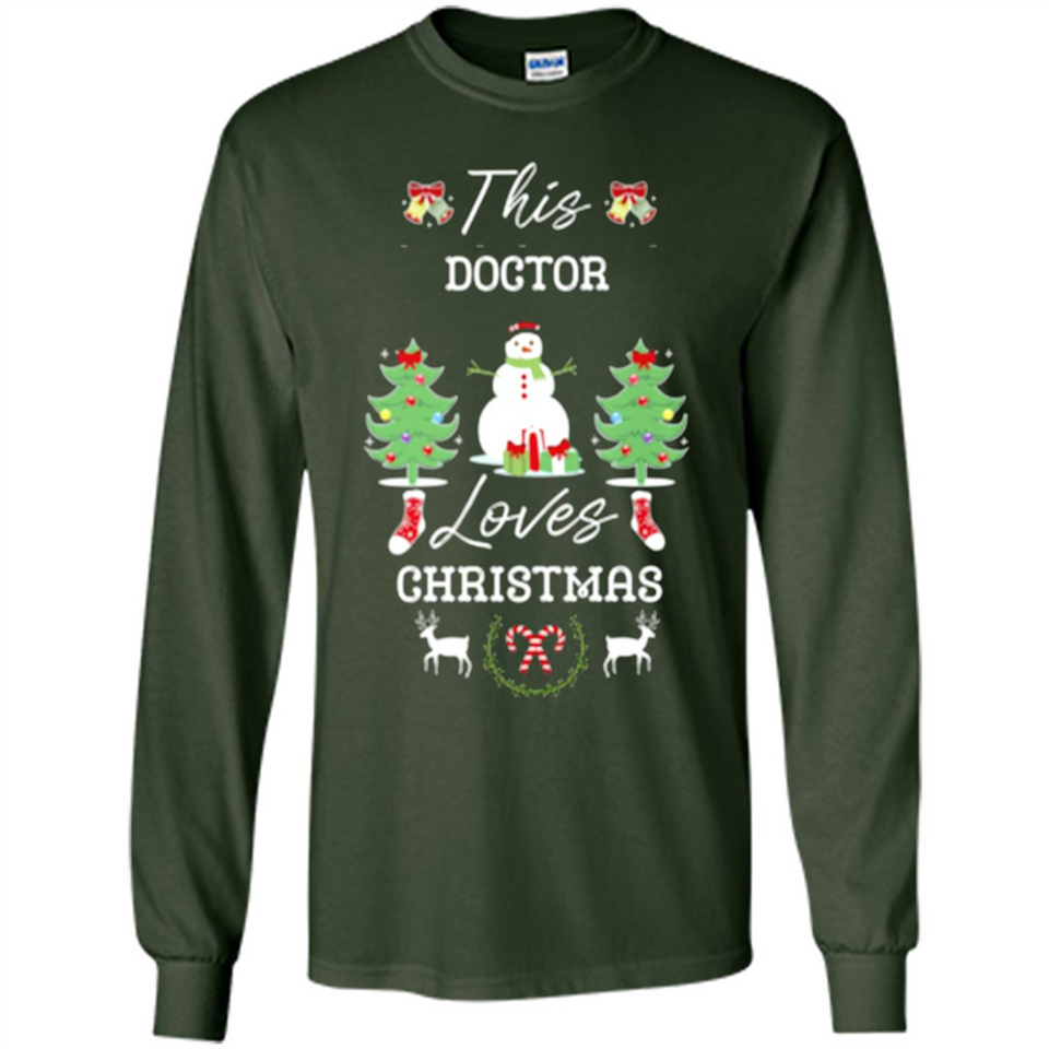 This Doctor Loves Christmas Tree Shirt with Snowman
