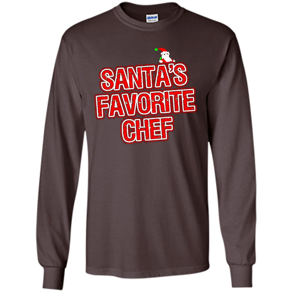 Funny Christmas Clothes - Santas Favorite Chef - Long Sleeve T-Shirt