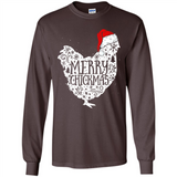 Chicken Christmas T Shirt Merry Chickmas Santa Claus Gifts - Long Sleeve T-Shirt