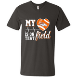 Denver Broncos Football My Heart is on that Field - Men's V-Neck