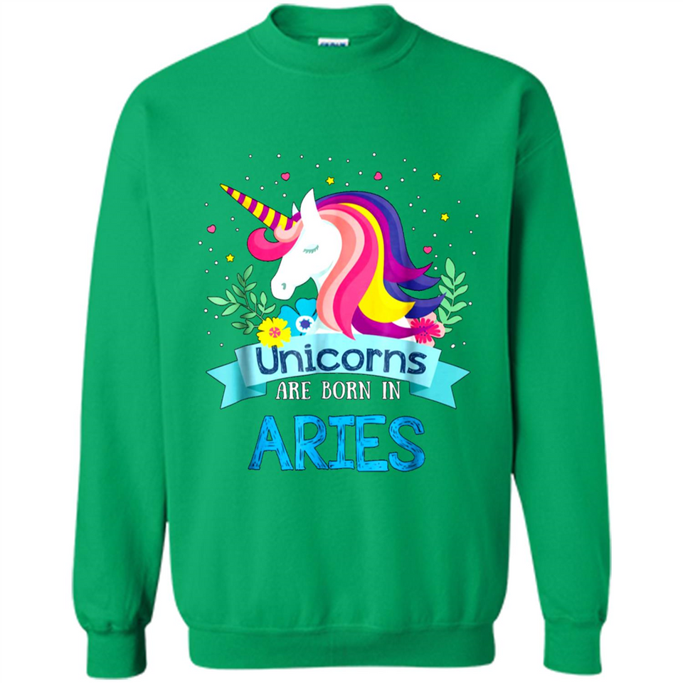 Unicorns are born in Aries Birthday Rainbow Gift Custom Ultra Cotton