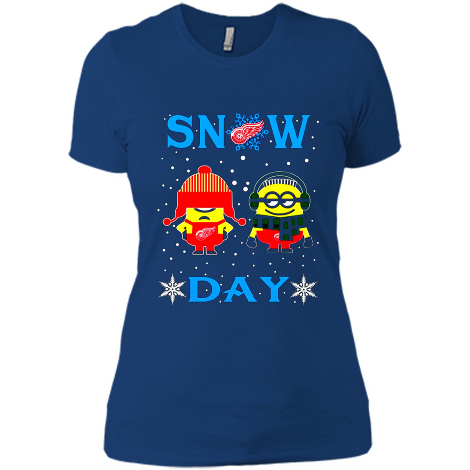 Snow Day Shirt For Detroit Red Wings Vs Minion Fans pingpong