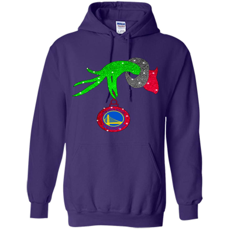 GRINCH HAND HOLDING GOLDEN STATE WARRIORS GLITTER CHRISTMAS PINGPONG