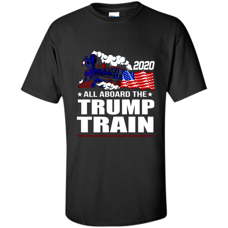 All Board The Trump Train 2020 Patriotic U.S Flag pingpong - Shirt