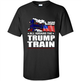 All Board The Trump Train 2020 Patriotic U.S Flag pingpong - Shirt