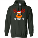 Prancer Reindeer Santa Claus Funny Xmas Holiday T-Shirt - Hoodie