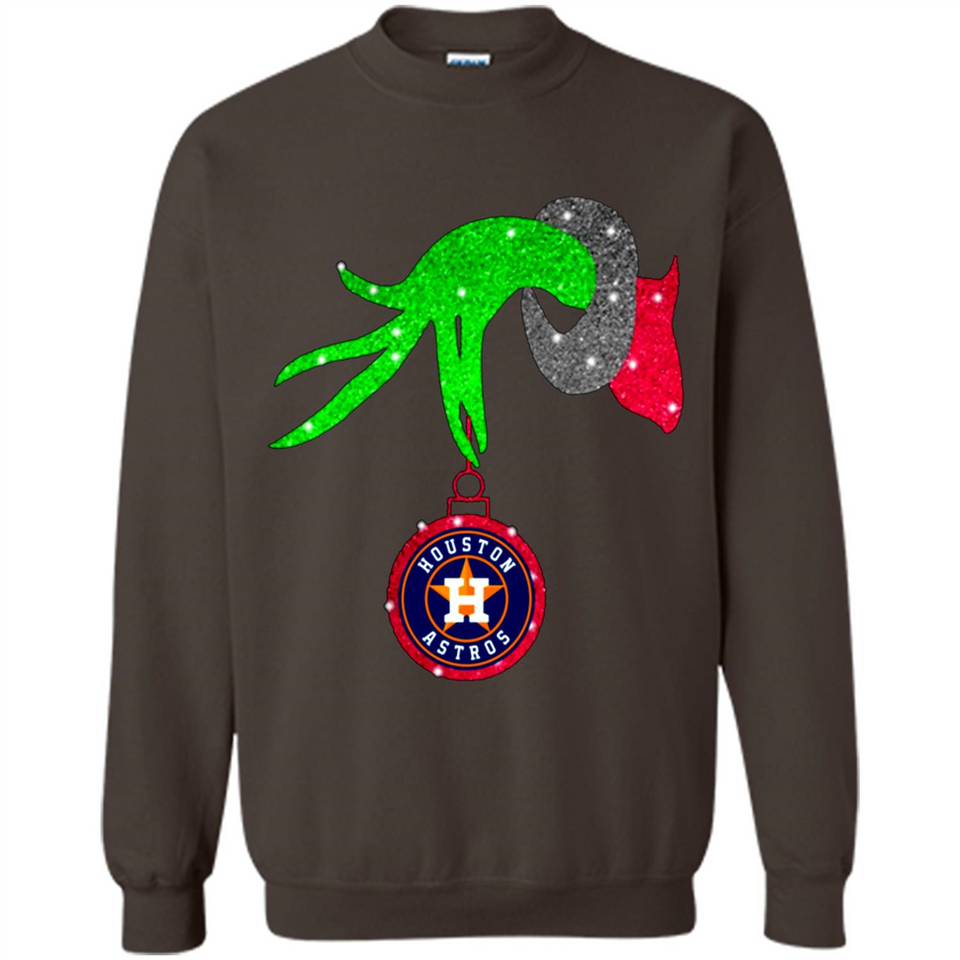 GRINCH HAND HOLDING HOUSTON ASTROS GLITTER CHRISTMAS PINGPONG
