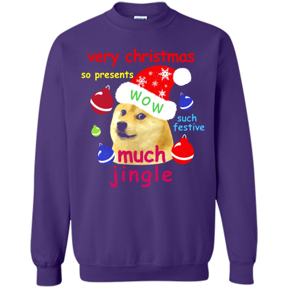 Christmas Doge Meme Shirts Funny Santa Shiba Inu Dog - Sweatshirt