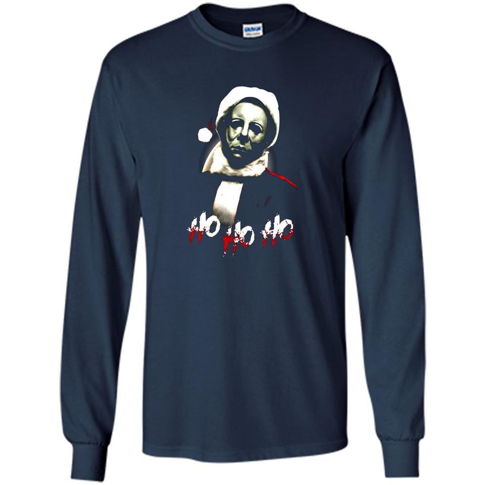 Santa Michael Myers Ho Ho Ho Merry Christmas Sweatshirt - Long Sleeve T-Shirt