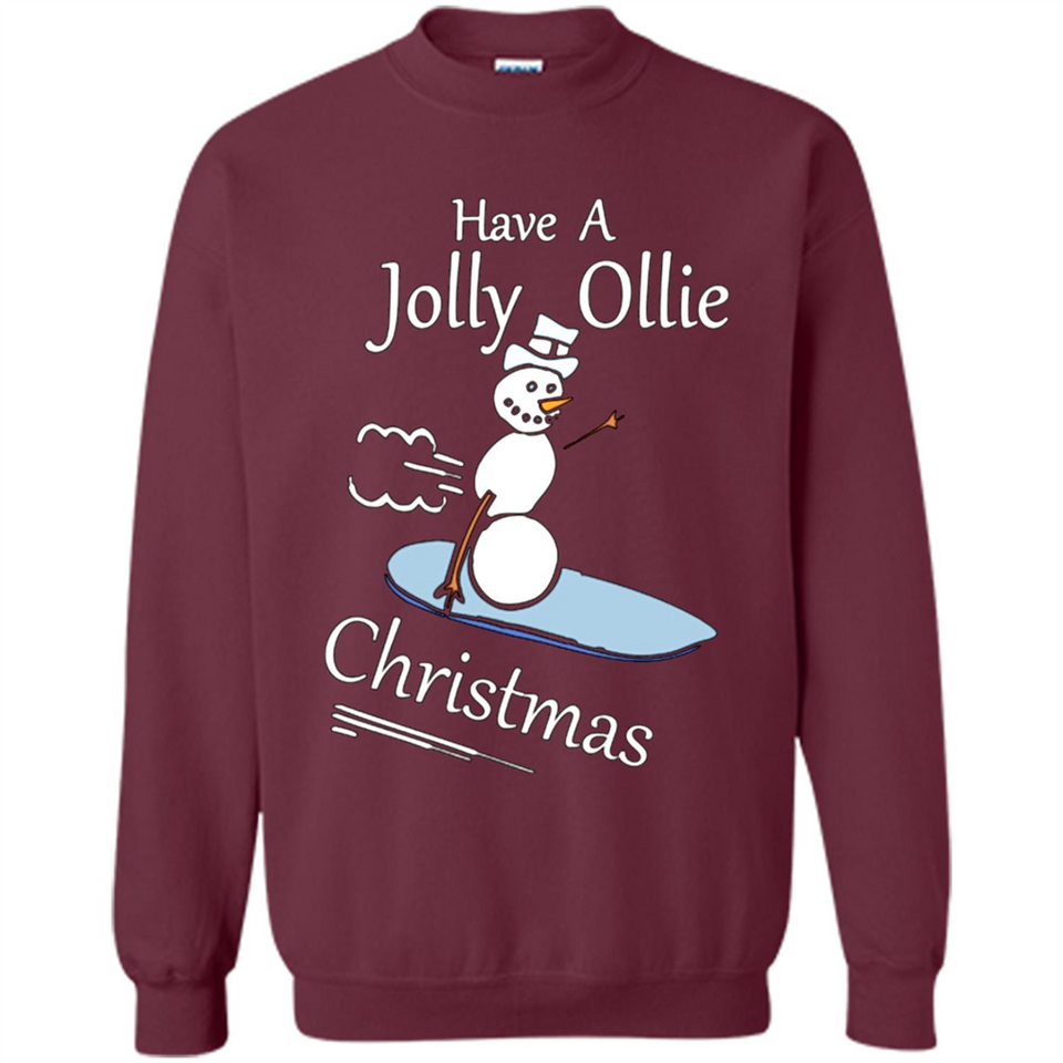 Snowman Snowboarder Tshirt Have Jolly Ollie Christmas