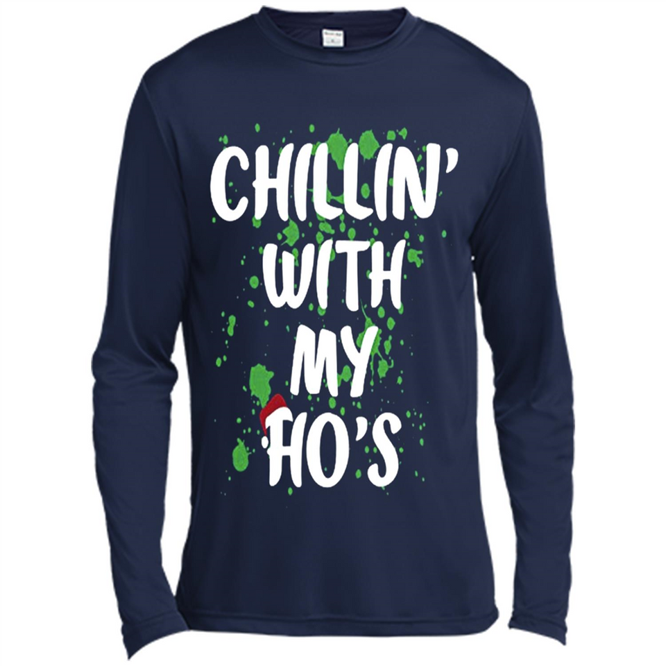 Chillin With My Ho's Funny Christmas - Canvas Long Sleeve T-Shirt