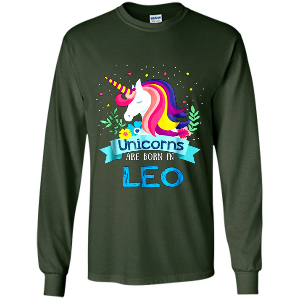 Unicorns are born in Leo Birthday Rainbow Gift Ladies Custom