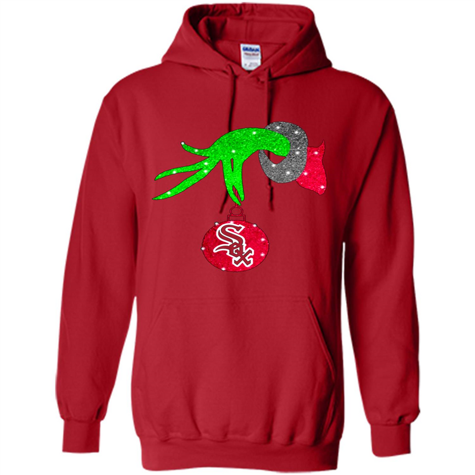 GRINCH HAND HOLDING CHICAGO WHITE SOX GLITTER CHRISTMAS PINGPONG