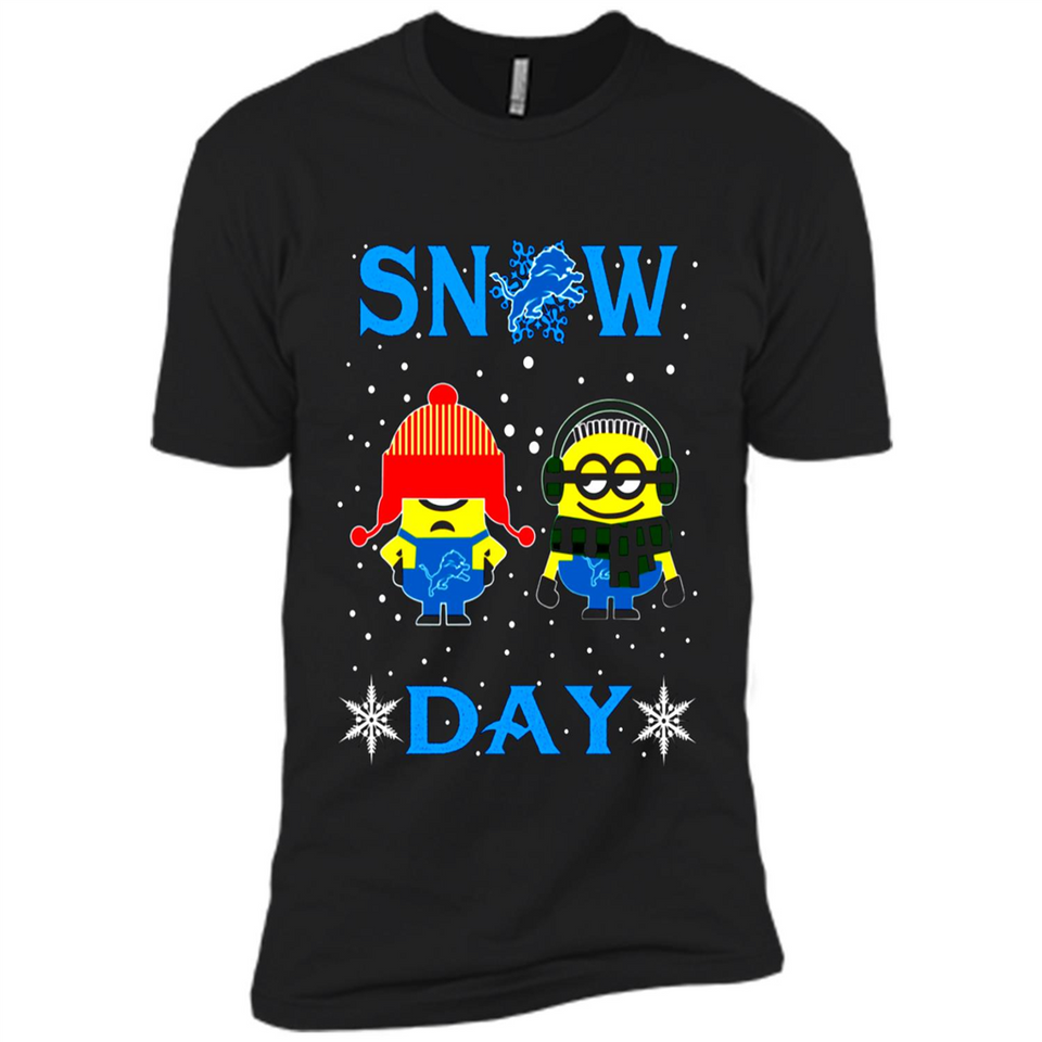Snow Day Shirt For Detroit Lions Vs Minion Fans pingpong