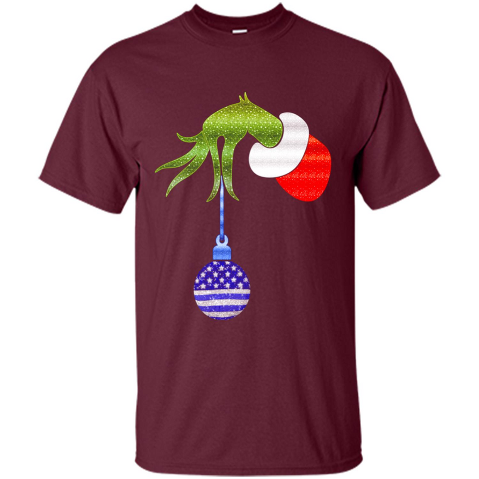 Grinch Holding American Flag ornament Christmas
