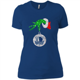 Amazing Dallas Mavericks Glitter Grinch Monogram Ornament Christmas Gift - Ladies' Boyfriend T-Shirt