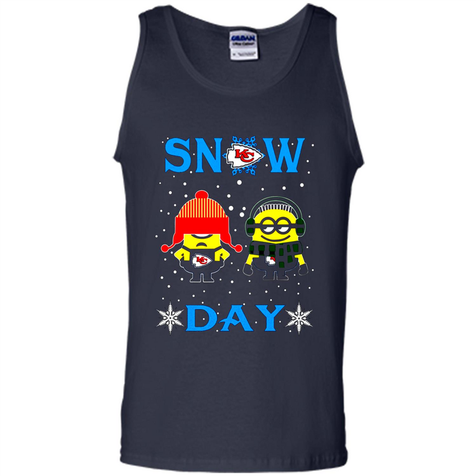 Snow Day Shirt For Kansas City Chiefs Vs Minion Fans Cotton pingpong