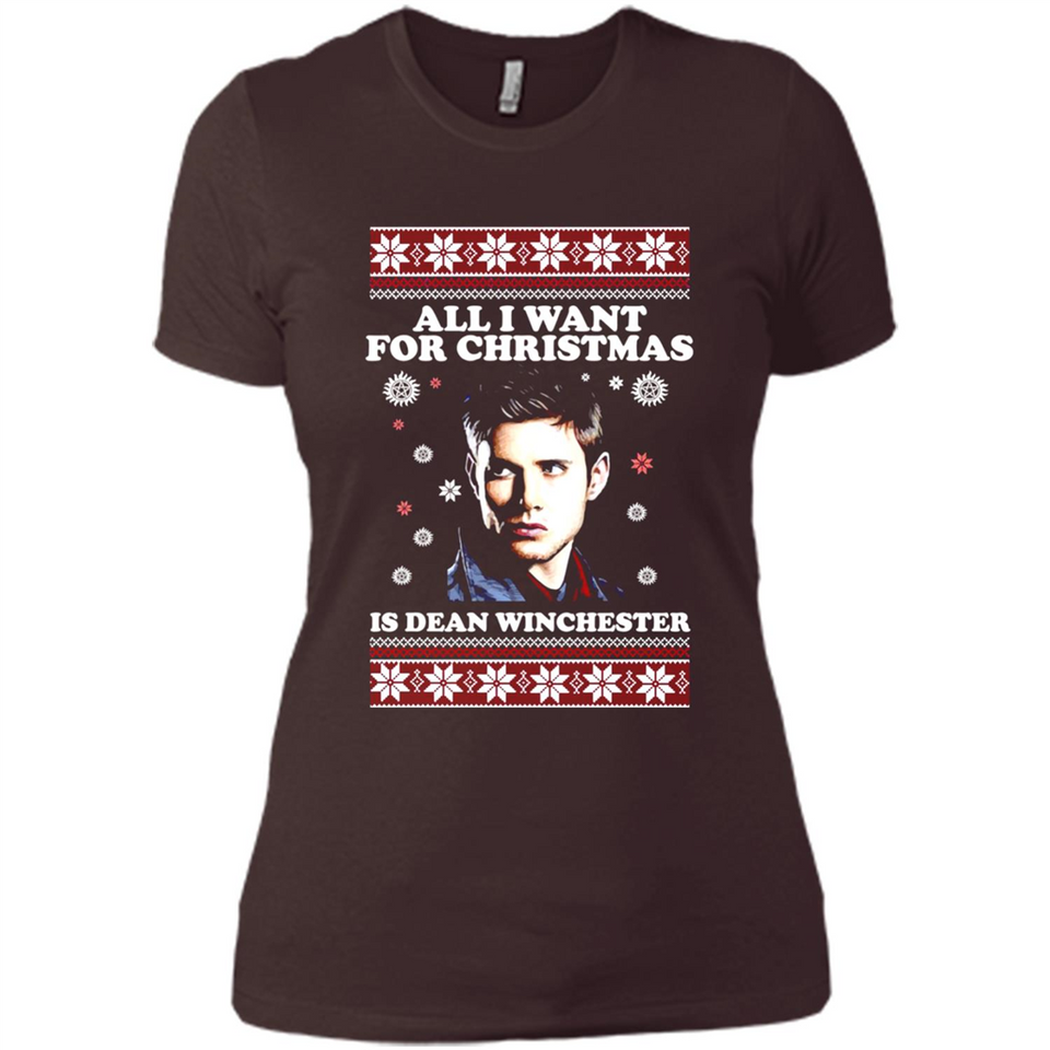 All I want for Christmas is Dean Winchester sweater - Ladies' Boyfriend T-Shirt