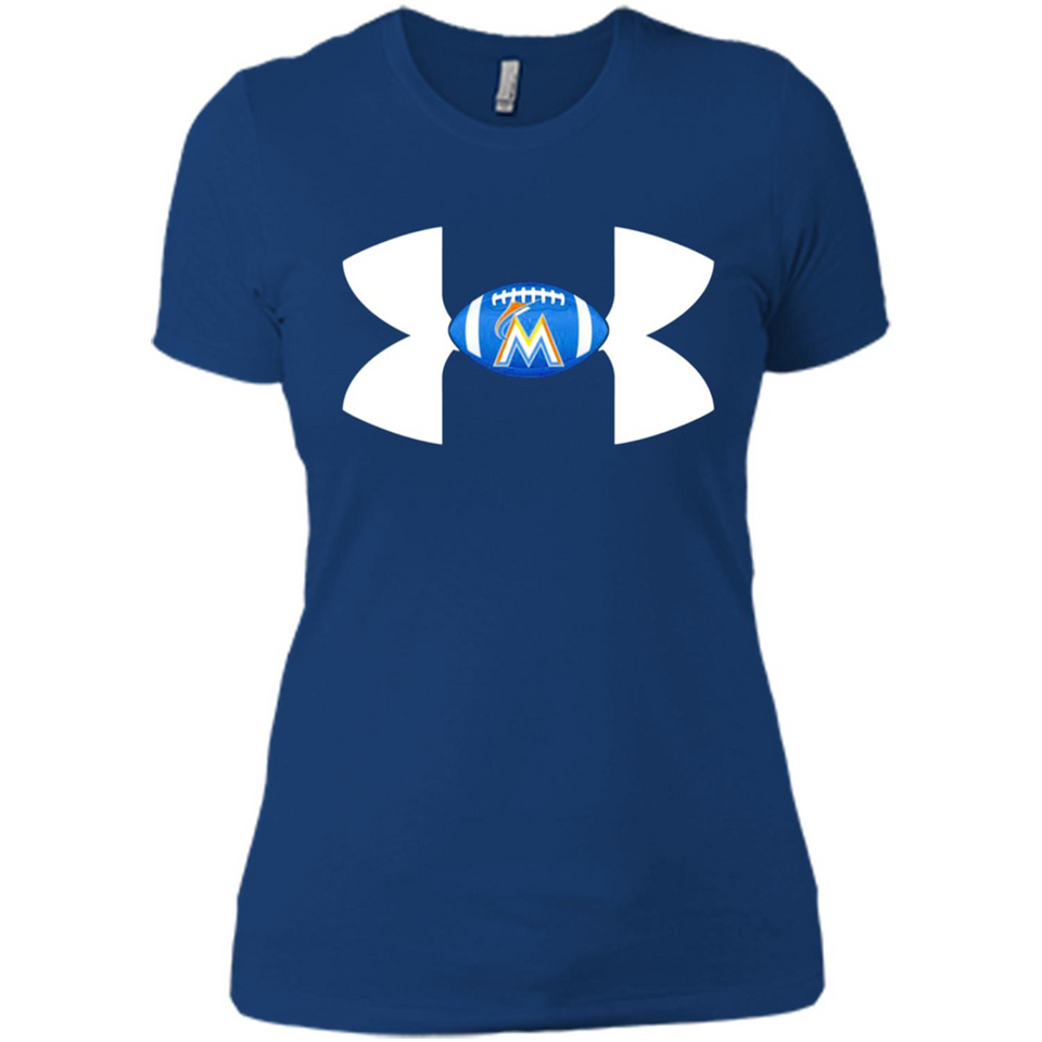 Miami Marlins Under Armour Logo - Ladies' Boyfriend T-Shirt