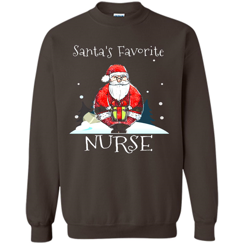Funny Christmas Nurse Shirt, Santa_s Favorite Nurse - Sweatshirt