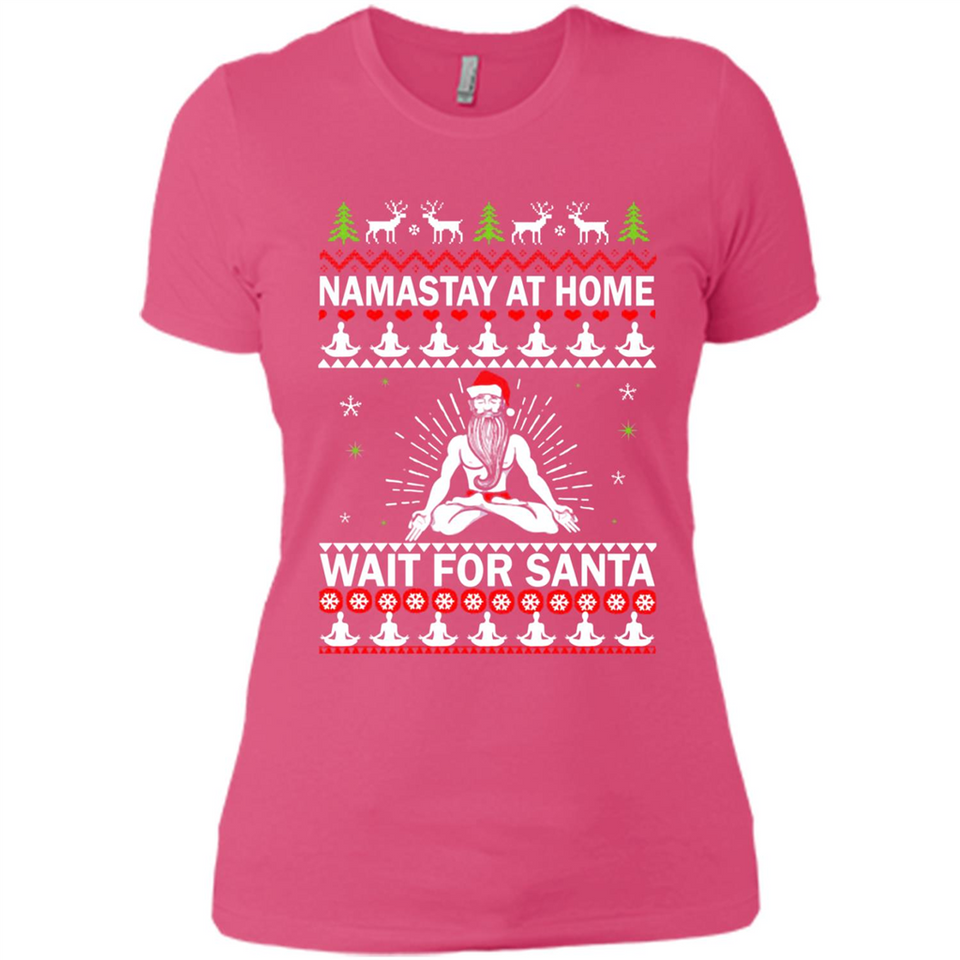 Namastay at home and wait for Santa Christmas - Ladies' Boyfriend T-Shirt