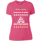 Namastay at home and wait for Santa Christmas - Ladies' Boyfriend T-Shirt