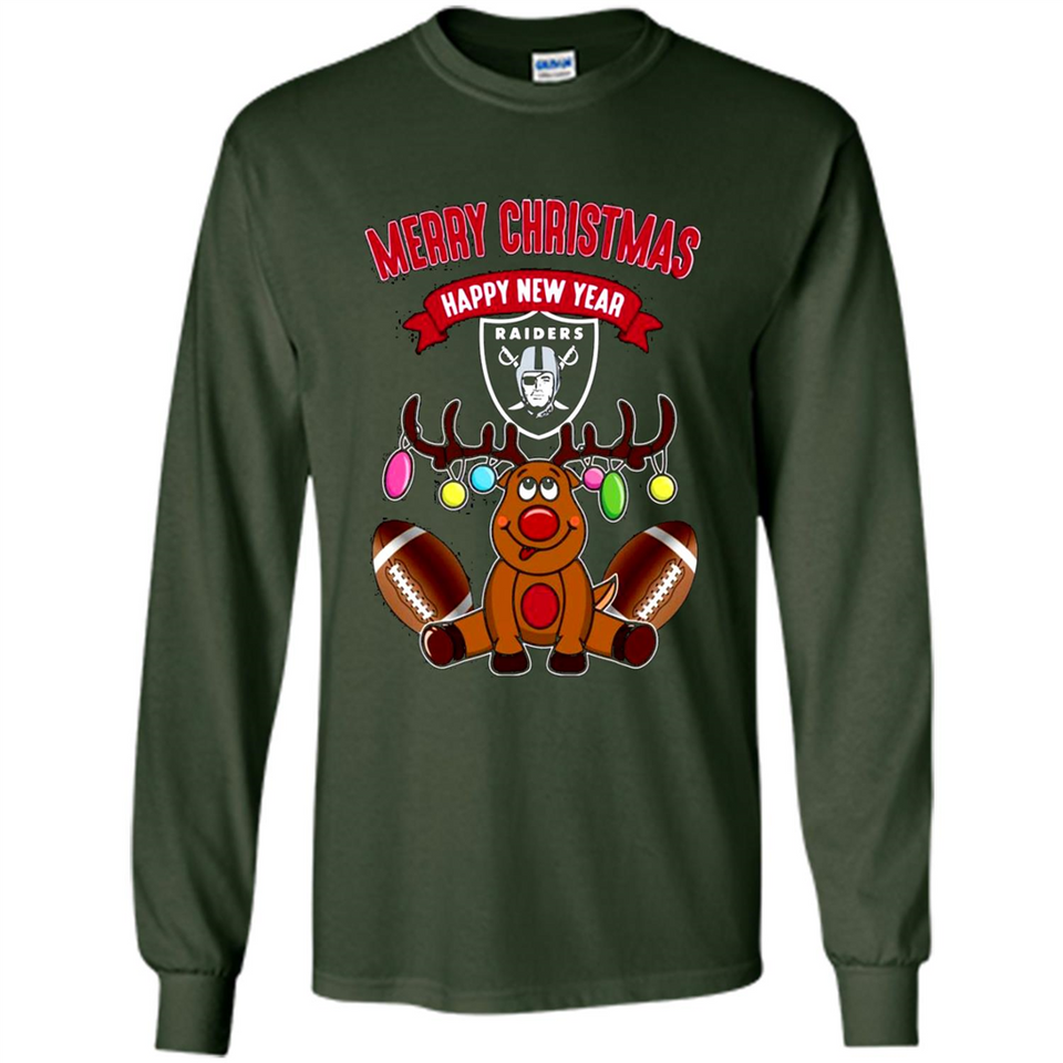 Oakland Raiders NFL Reindeer Funny Merry Christmas And Happy New Year