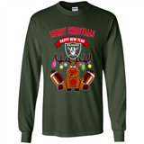 Oakland Raiders NFL Reindeer Funny Merry Christmas And Happy New Year