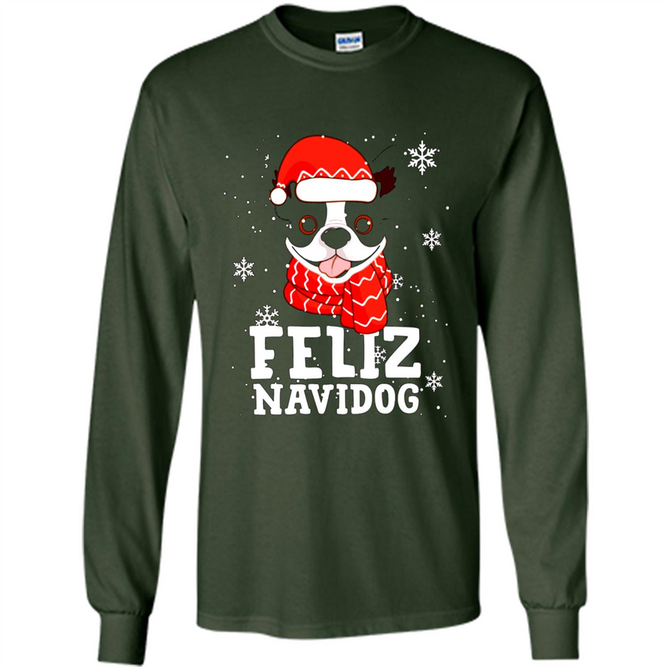 Feliz Navidog Boston Terrier Dog Ugly Xmas Sweater PING PONG