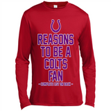 Reasons to be a Indianapolis Colts Fan Complete List on Back - Canvas Long Sleeve T-Shirt