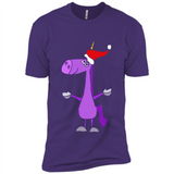 Funny Christmas Unicorn in Santa Hat - Premium Short Sleeve T-Shirt