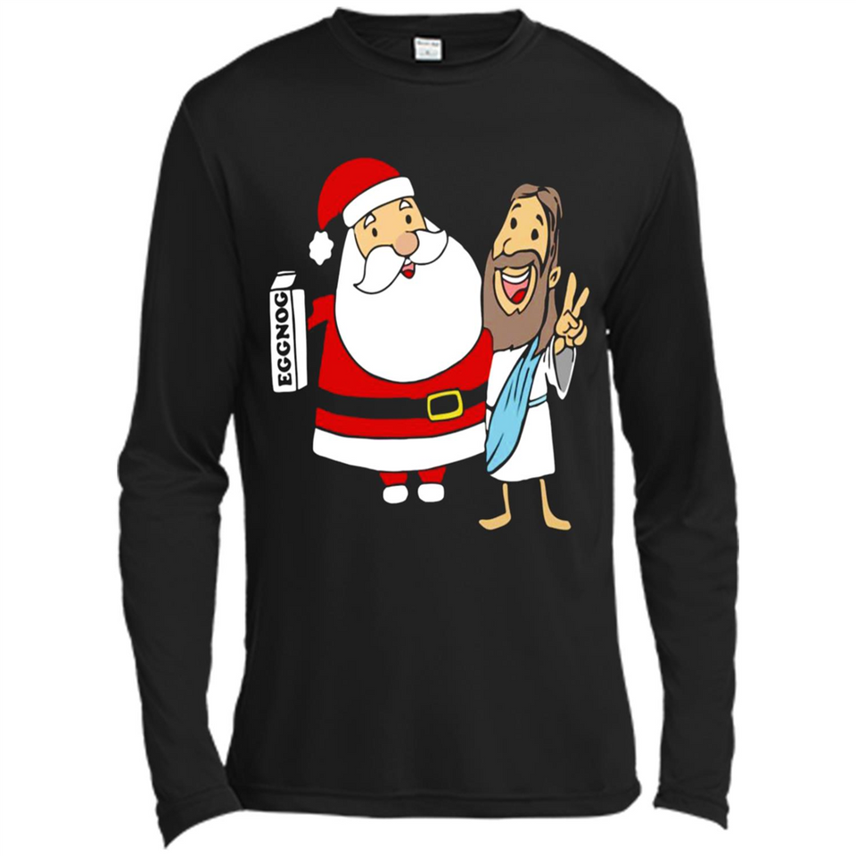 Eggnog Santa And Jesus Christmas