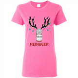 Budweiser Reinbeer Funny Beer Reindeer Christmas Sweatshirt - Ladies Short-Sleeve