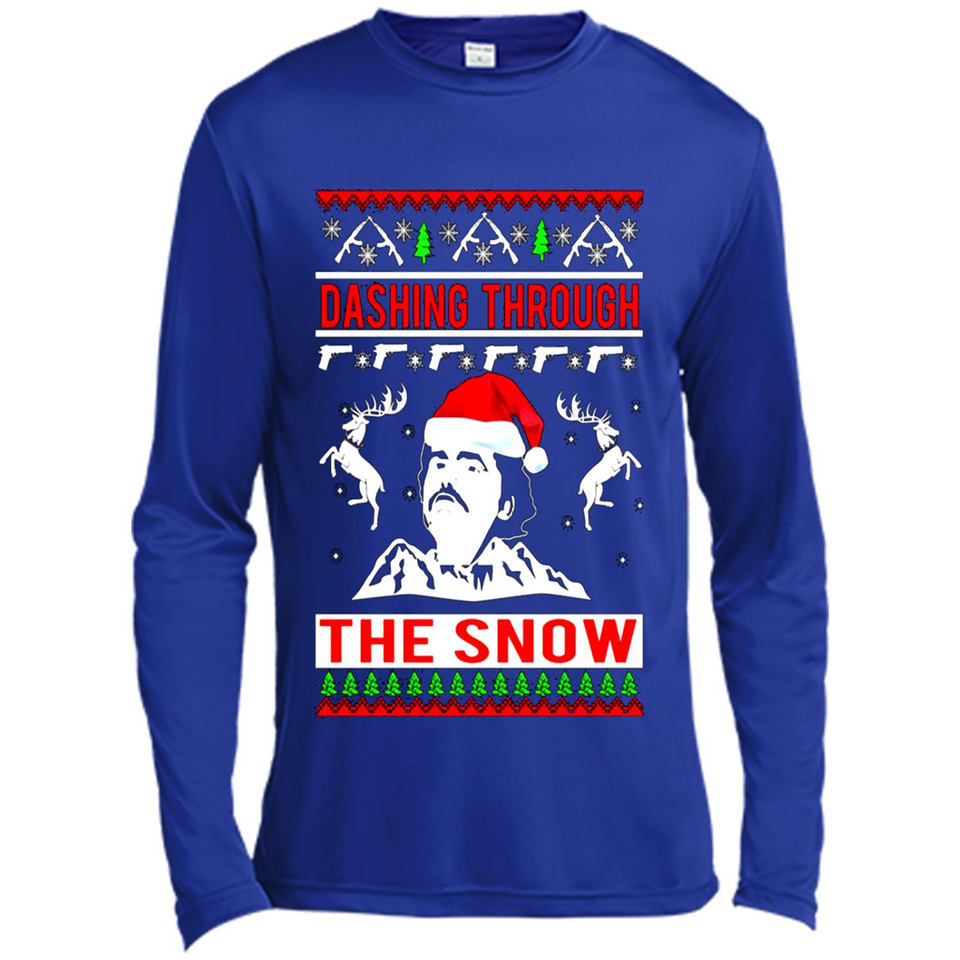Narcos dashing through the snow Christmas sweatshirt PINGPONG