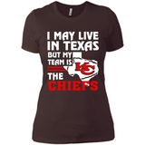 I May Live In Texas But My Team Is The Chiefs - Ladies' Boyfriend T-Shirt