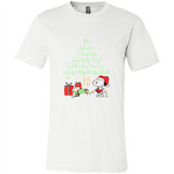 Snoopy Merry Christmas with Christmas tree T-Shirt - Canvas Unisex T-Shirt