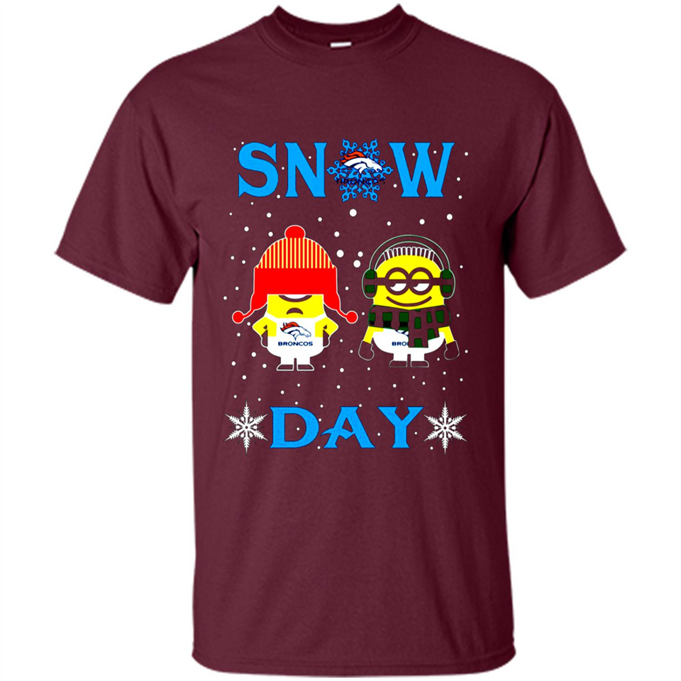 Snow Day Shirt For Denver Broncos Vs Minion Fans pingpong
