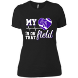 Northwestern Wildcats Football My Heart is on that Field - Ladies' Boyfriend T-Shirt