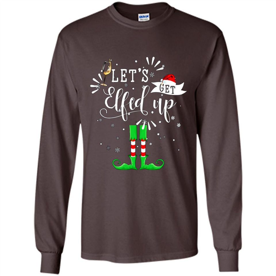 Let's Get Elfed Up Funny Drinking Wine Christmas Elf PINGPONG