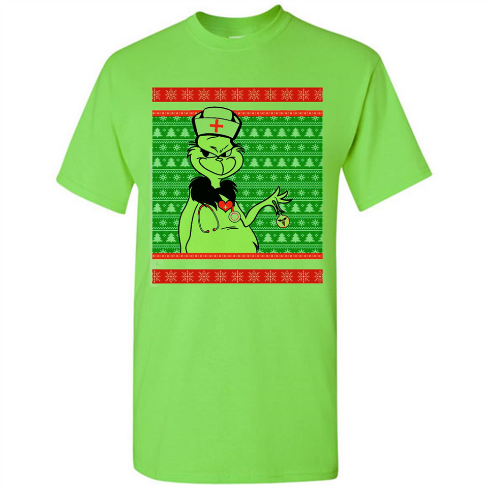 Grinch Nurse Ugly Christmas Sporty T-Shirt PINGPONG - Shirt