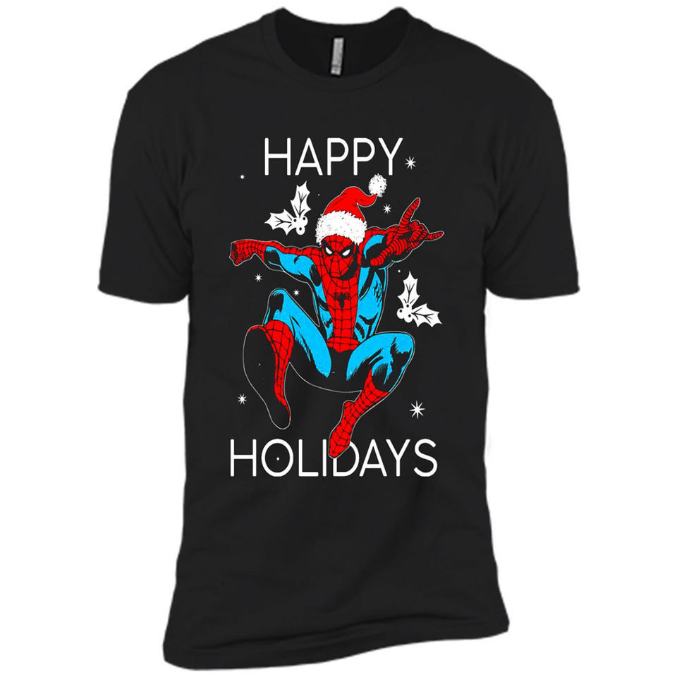 Marvel Spider Man Happy Holidays Santa Christmas Mug PINGPONG - Premium Short Sleeve T-Shirt