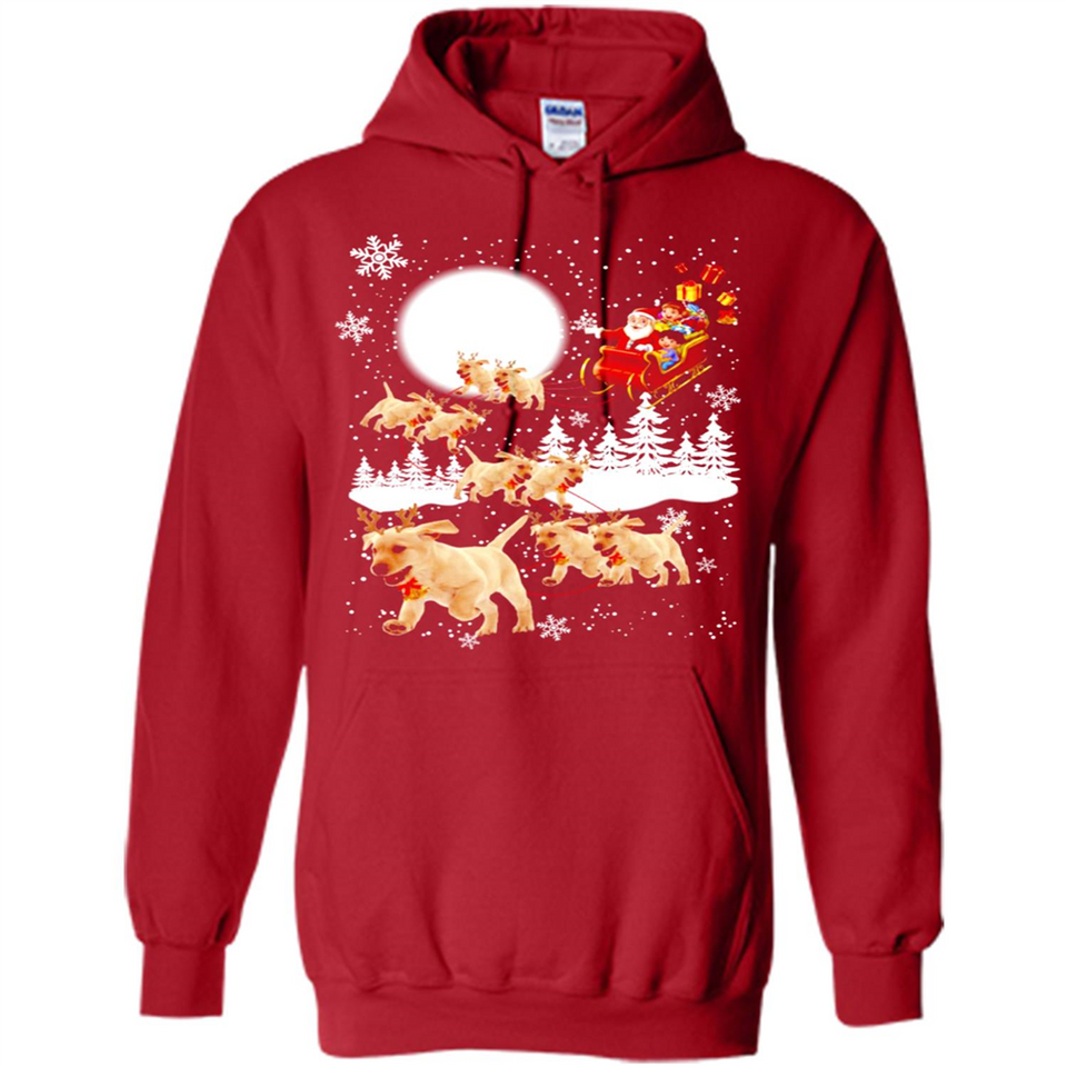 Christmas Santa Golden Retriever Sleigh For Labrador Retriever