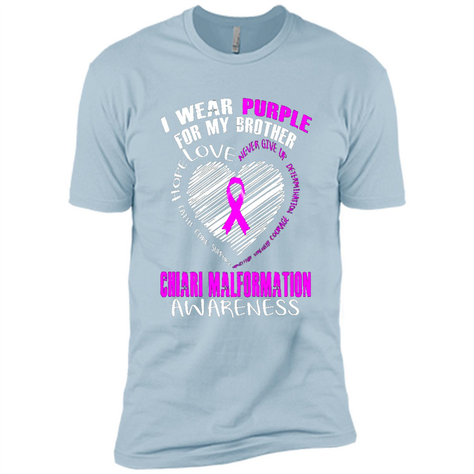 I Wear Purple For My Brother Chiari Malformation - Premium Short Sleeve T-Shirt