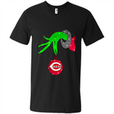 GRINCH HAND HOLDING CINCINNATI REDS GLITTER CHRISTMAS PINGPONG