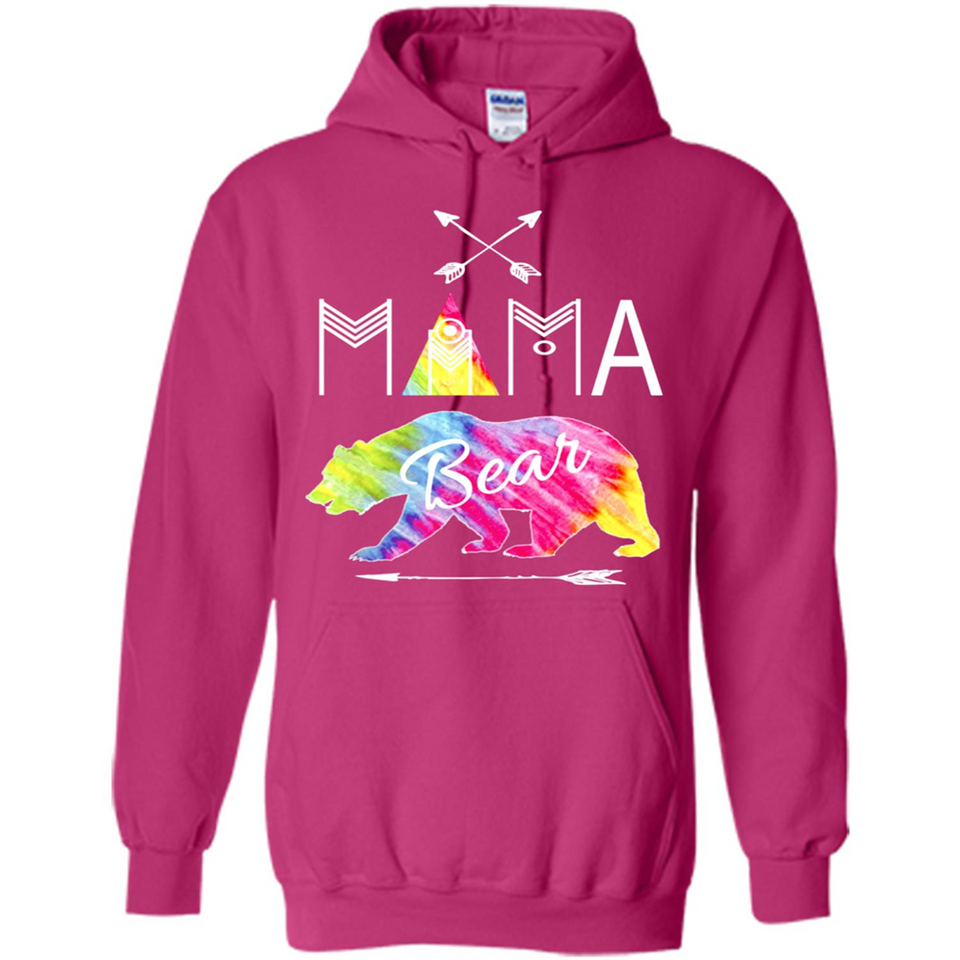 Mama Bear Shirt Tie Dye Family Vacation & Camping Tee - Hoodie