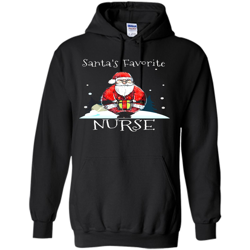 Funny Christmas Nurse Shirt, Santa_s Favorite Nurse - Hoodie