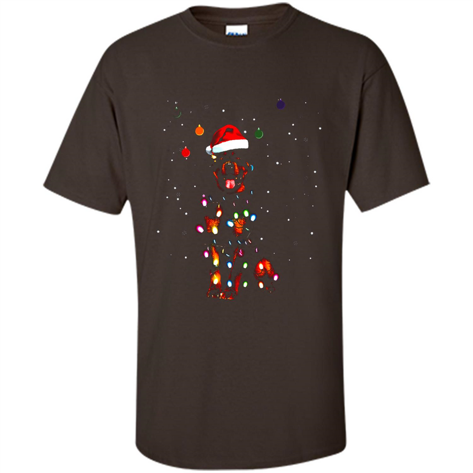 Rottweiler Santa Lights Christmas Dog Xmas Sweatshirt - Shirt