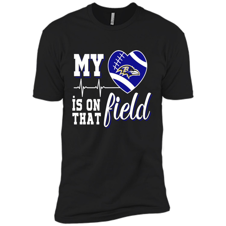 Baltimore Ravens Football My Heart is on that Field - Premium Short Sleeve T-Shirt