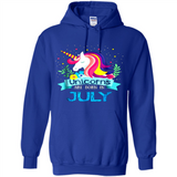 Unicorns are born in July Birthday Rainbow Gift Ladies Custom